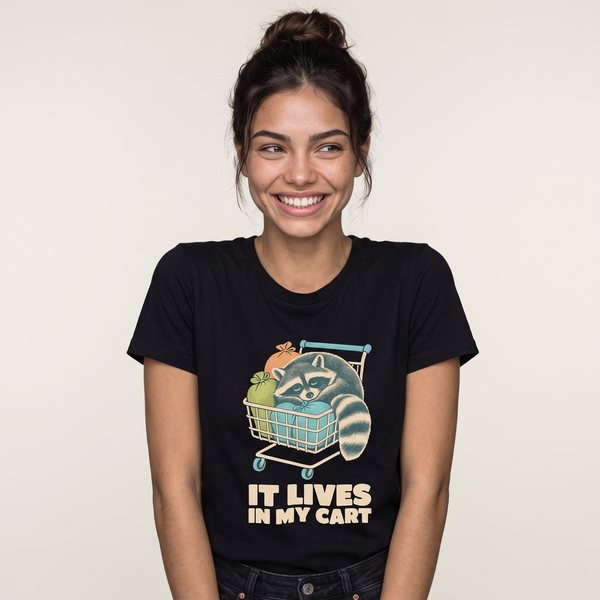Funny Online Shopping Shirt | It Lives In My Cart Tee