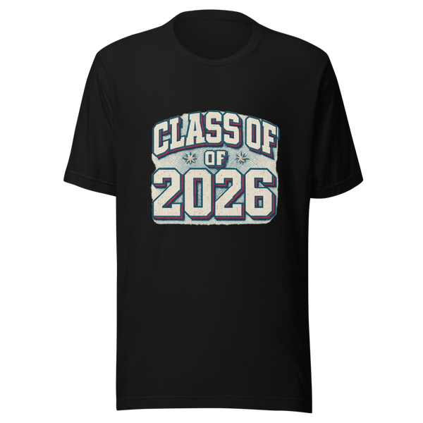 Class of 2026 Y2K Varsity Tee front view