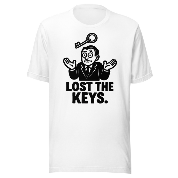 Iran Lost The Keys Graphic Tee — Front view — White