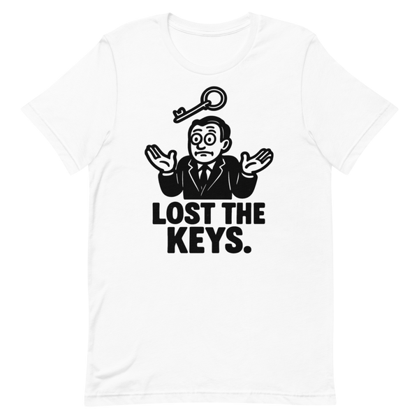Iran Lost The Keys Graphic Tee — Front detail — White