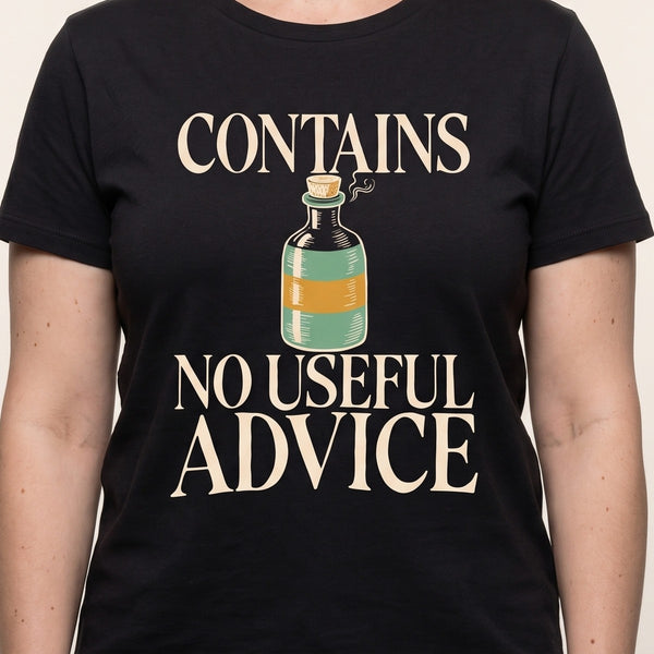 Funny Gag Gift Shirt | Contains No Useful Advice Tee