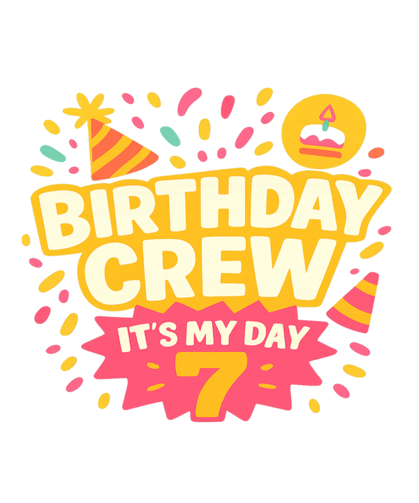 Birthday Crew Pack graphic tee, bold centered chest design, unisex kids party shirt | Trending Chronically