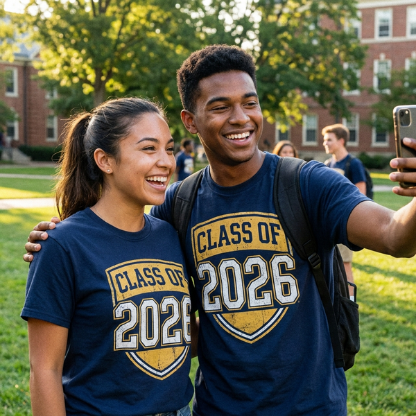 Class of 2026 shirt - seniors in black collegiate badge tee, graduation gift, senior class tee