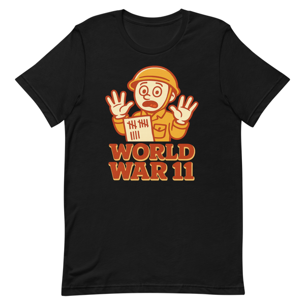 World War 11 meme tee - flat front view