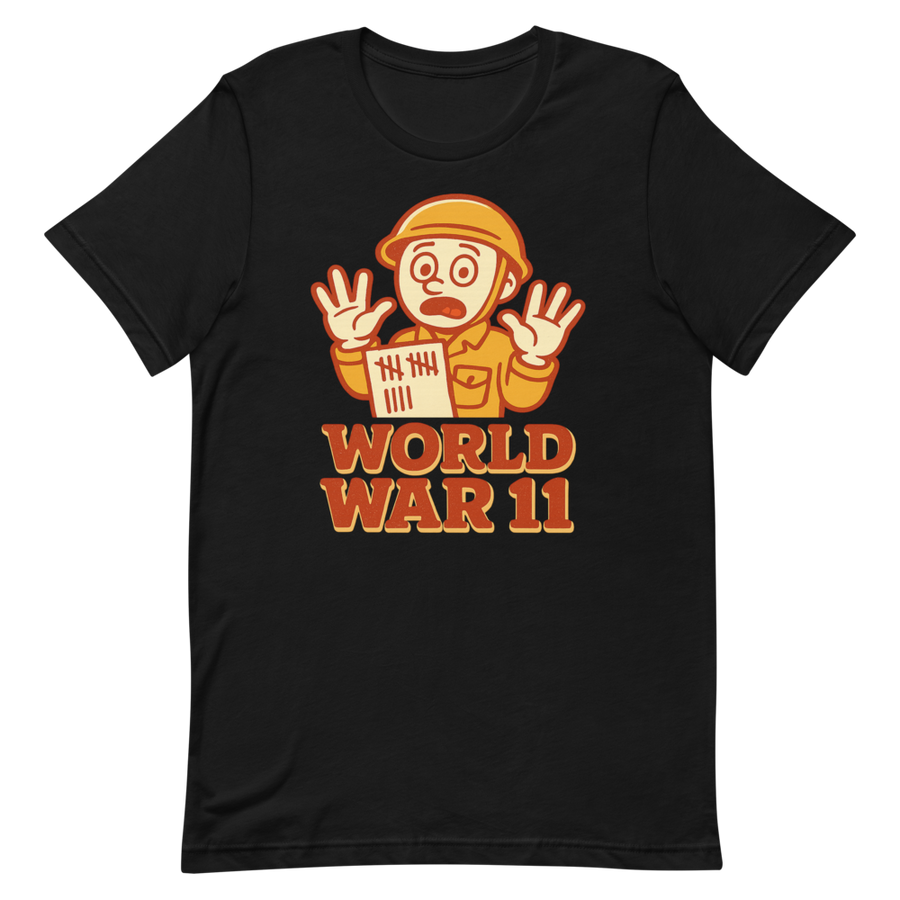 World War 11 meme tee - flat front view