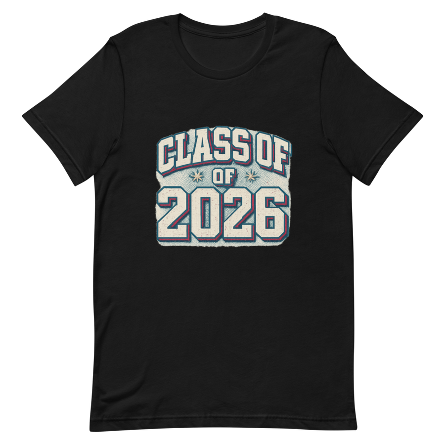 Class of 2026 Y2K Varsity Tee front detail