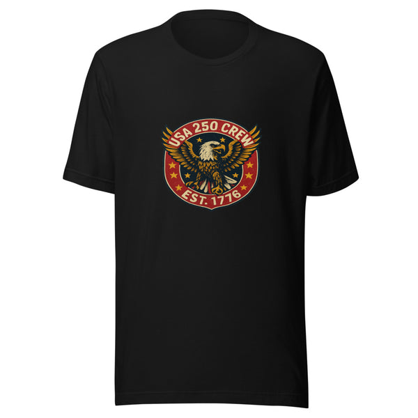 America 250th Birthday 4th of July Crew Pack — Black shirt front view