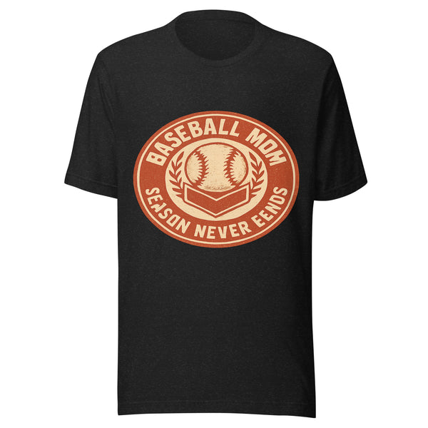 Baseball Mom Sideline Crew Pack vintage badge tee - black front