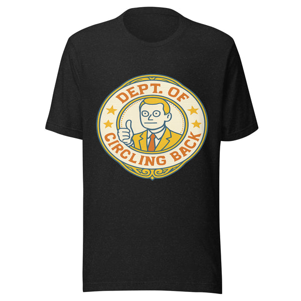 Dept of Circling Back shirt black heather front view
