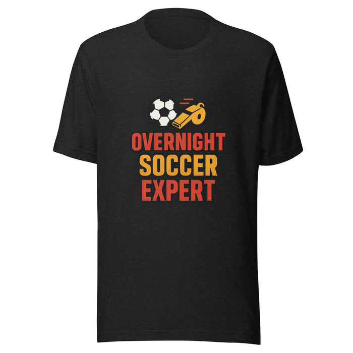 Overnight Soccer Expert funny World Cup t-shirt, front view