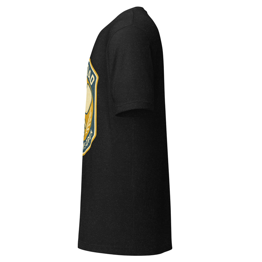 Dink Squad court crew tee left side - black heather