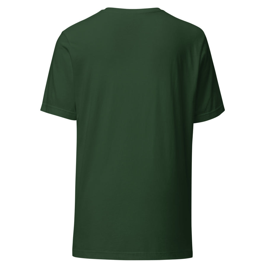 Dept. of Poor Decisions Forest Green University Tee — back detail