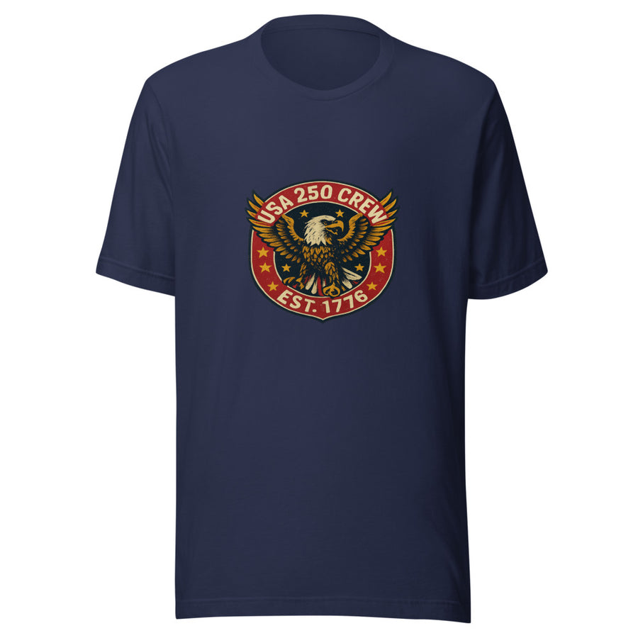 America 250th Birthday 4th of July Crew Pack — Navy shirt front view