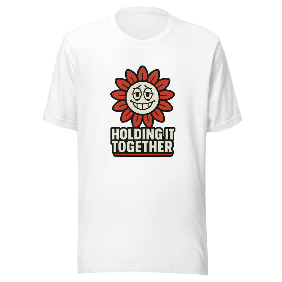 holding it together burnout sunflower tee — model lifestyle