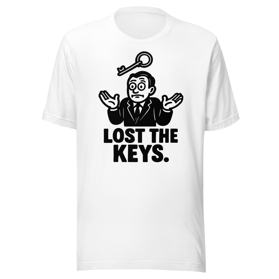 Iran Lost The Keys Graphic Tee — Front view — White