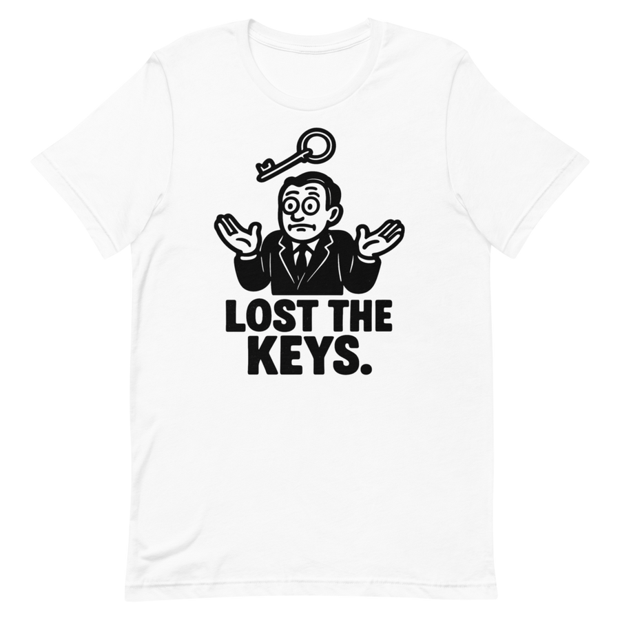 Iran Lost The Keys Graphic Tee — Front detail — White