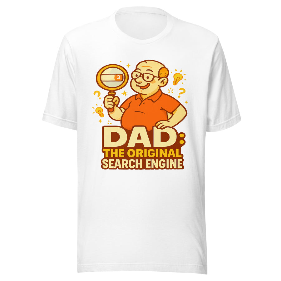 Dad The Original Search Engine funny graphic tee - white front