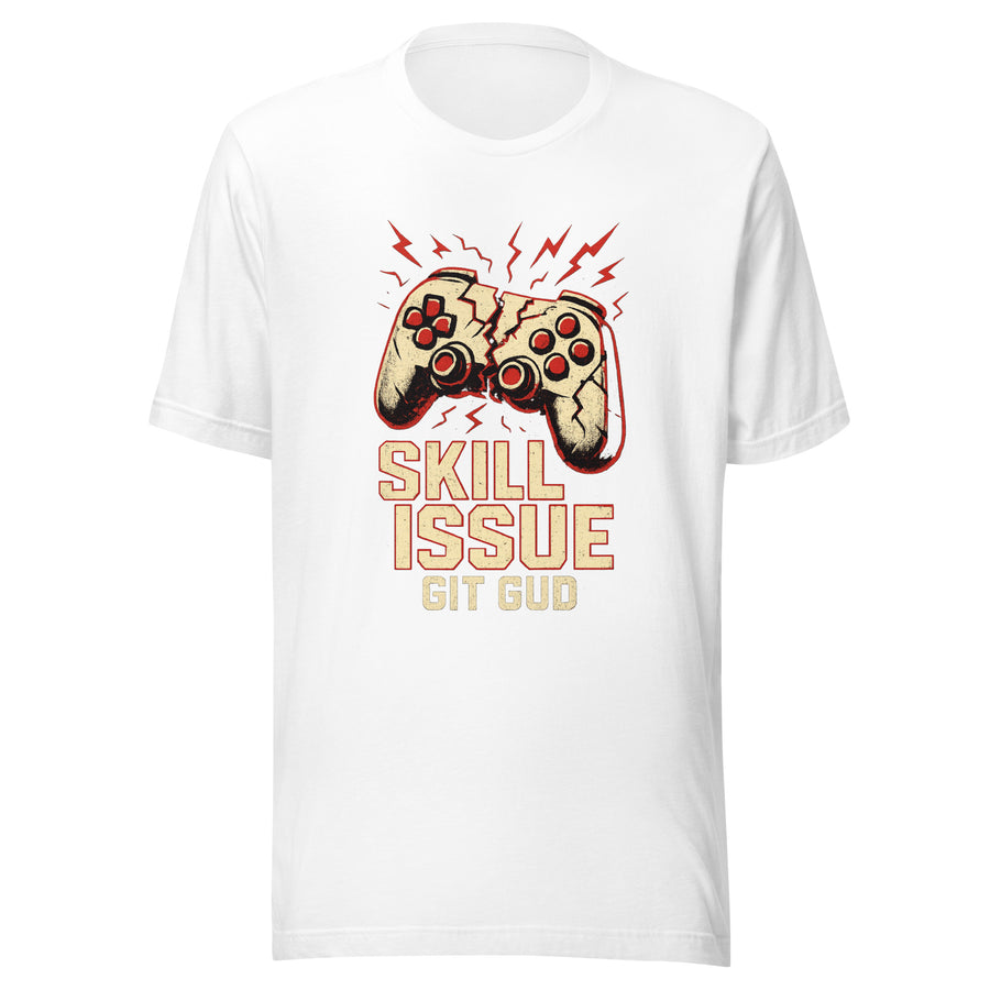Skill Issue internet culture shirt in white - front view