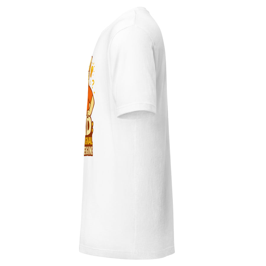 Dad humor graphic tee left side - white