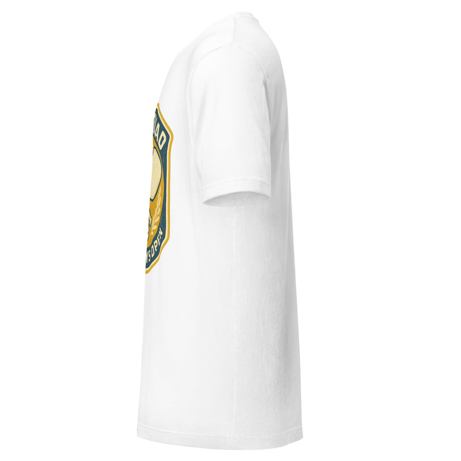 Dink Squad court crew tee left side - white
