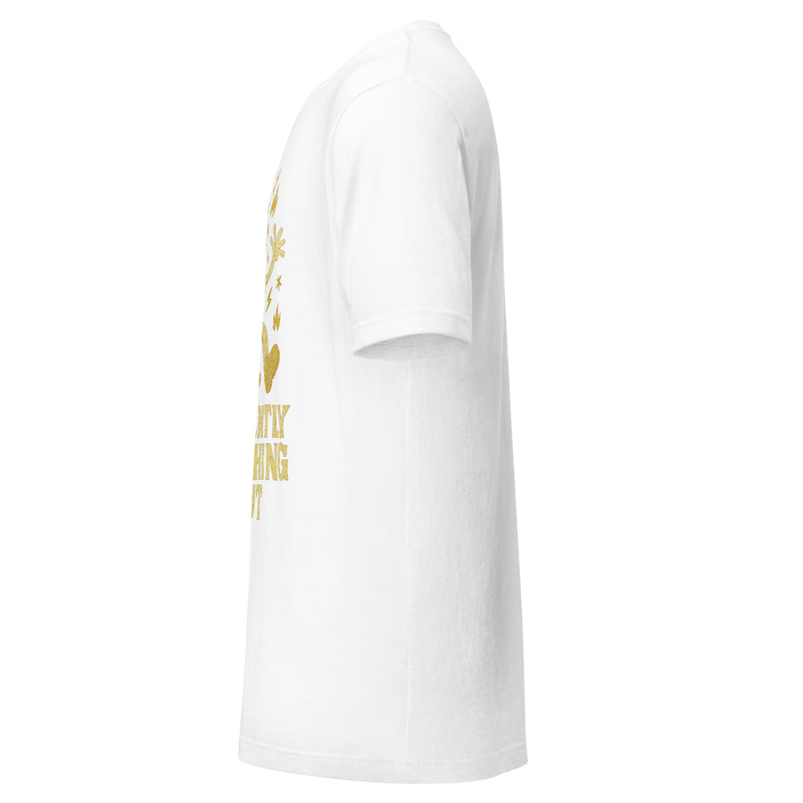 Currently Crashing Out shirt white side view