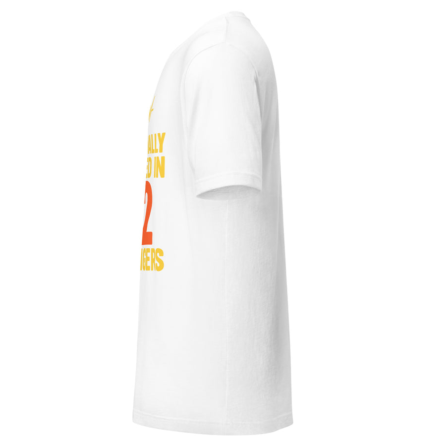 Emotionally Invested In 22 Strangers white soccer fan tee, left side