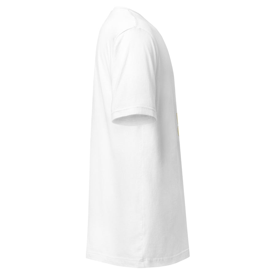 World's Okayest Dad matching shirt - white - right view