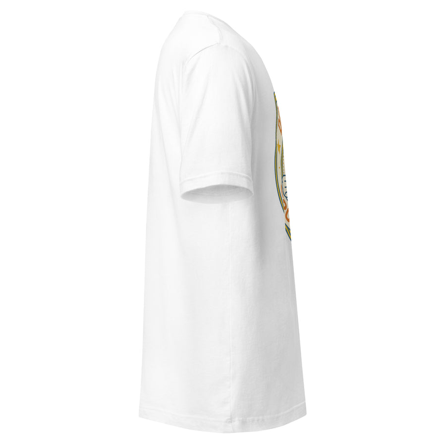 Dept of Circling Back white tee right side view